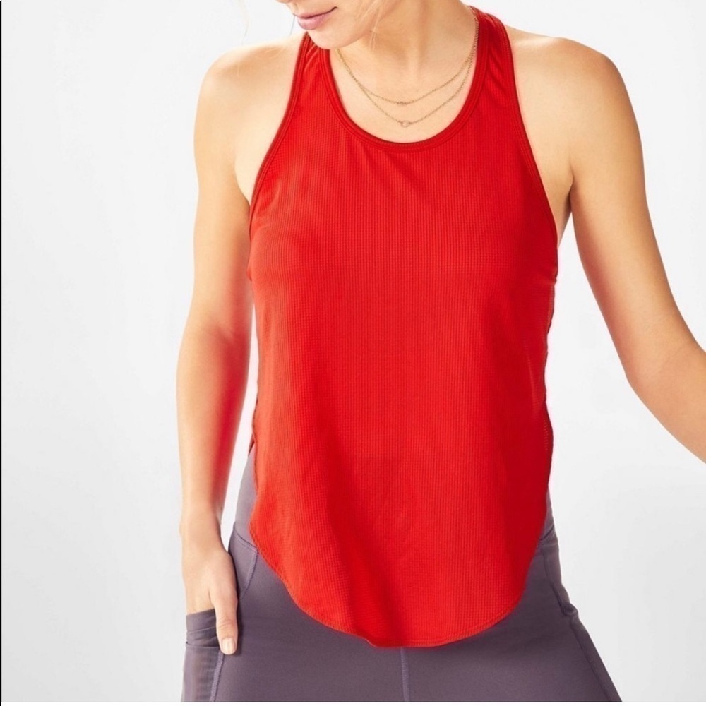 Fabletics Cashel Logo Back Tank Red Black XXL NWT